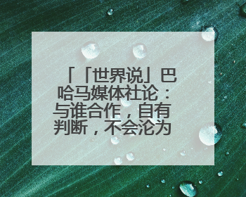 「世界说」巴哈马媒体社论：与谁合作，自有判断，不会沦为“权力游戏”