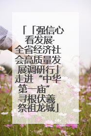 「强信心 看发展·全省经济社会高质量发展调研行」走进“中华第一庙” 寻根伏羲 祭祖龙城