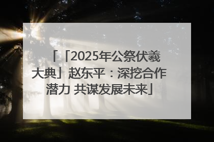 「2025年公祭伏羲大典」赵东平：深挖合作潜力 共谋发展未来