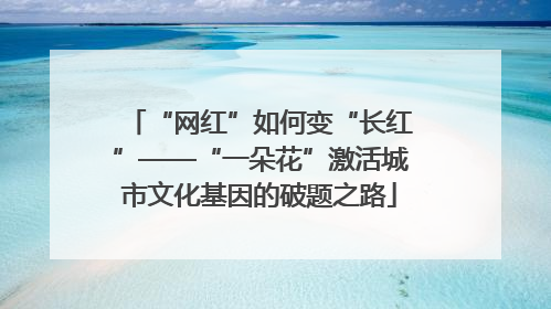 “网红”如何变“长红”——“一朵花”激活城市文化基因的破题之路