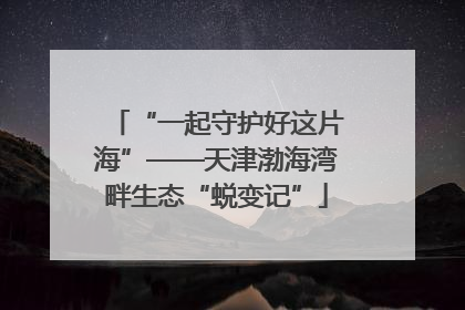 “一起守护好这片海”——天津渤海湾畔生态“蜕变记”