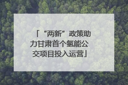 “两新”政策助力甘肃首个氢能公交项目投入运营