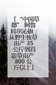 “中国草都” 阿鲁科尔沁旗：从野生牧草亩产 35 公斤到苜蓿草亩产 800 公斤以上