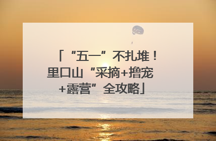 “五一”不扎堆！里口山“采摘+撸宠+露营”全攻略