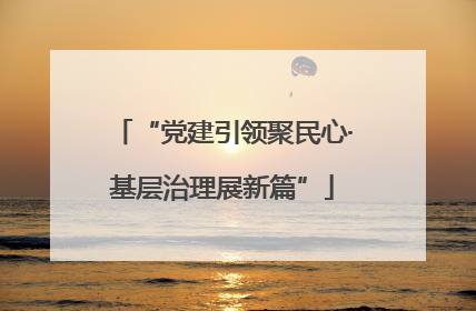 “党建引领聚民心·基层治理展新篇”
