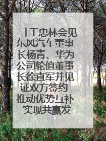 王忠林会见东风汽车董事长杨青、华为公司轮值董事长徐直军并见证双方签约 推动优势互补 实现共赢发展