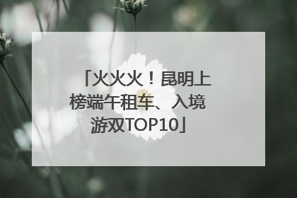 火火火！昆明上榜端午租车、入境游双TOP10
