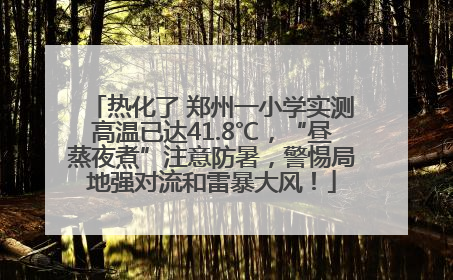 热化了 郑州一小学实测高温已达41.8℃，“昼蒸夜煮”注意防暑，警惕局地强对流和雷暴大风！