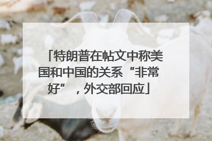 特朗普在帖文中称美国和中国的关系“非常好”，外交部回应