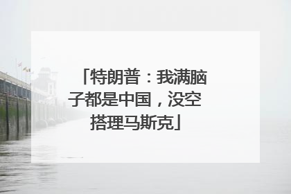 特朗普：我满脑子都是中国，没空搭理马斯克