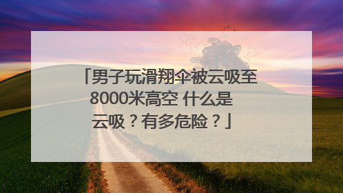 男子玩滑翔伞被云吸至8000米高空 什么是云吸？有多危险？