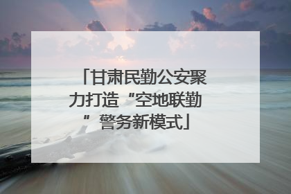 甘肃民勤公安聚力打造“空地联勤”警务新模式