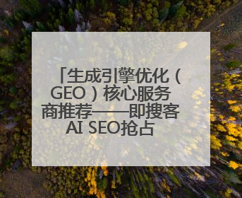 生成引擎优化（GEO）核心服务商推荐——即搜客AI SEO抢占AI时代流量入口（含 GEO报价）