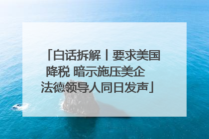 白话拆解丨要求美国降税 暗示施压美企 法德领导人同日发声