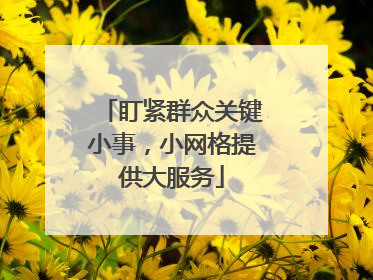 盯紧群众关键小事，小网格提供大服务