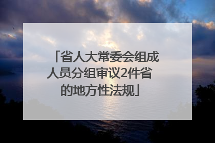 省人大常委会组成人员分组审议2件省的地方性法规