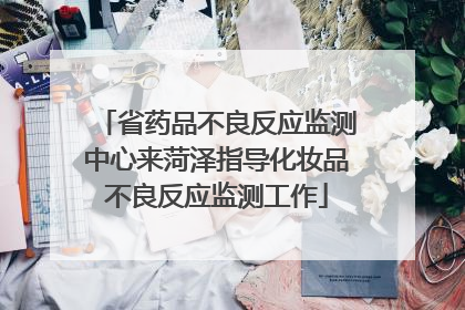 省药品不良反应监测中心来菏泽指导化妆品不良反应监测工作