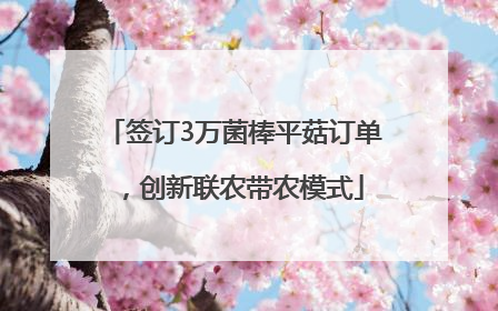 签订3万菌棒平菇订单，创新联农带农模式