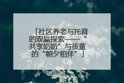 社区养老与托育的双赢探索——“共享奶奶”与孩童的“朝夕相伴”