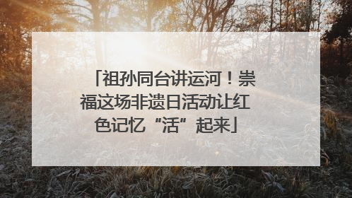 祖孙同台讲运河！崇福这场非遗日活动让红色记忆“活”起来