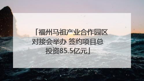 福州马祖产业合作园区对接会举办 签约项目总投资85.5亿元