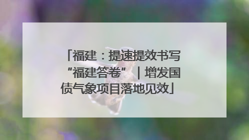 福建：提速提效书写“福建答卷”｜增发国债气象项目落地见效
