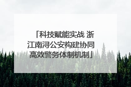 科技赋能实战 浙江南浔公安构建协同高效警务体制机制