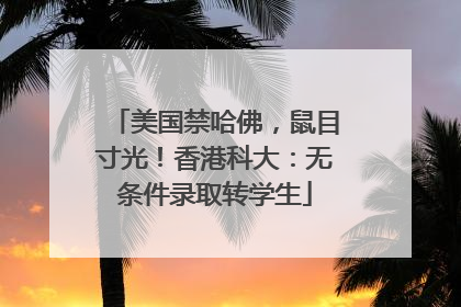美国禁哈佛，鼠目寸光！香港科大：无条件录取转学生