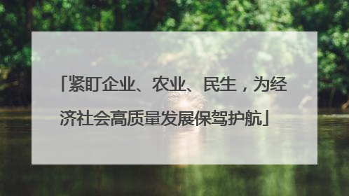 紧盯企业、农业、民生，为经济社会高质量发展保驾护航