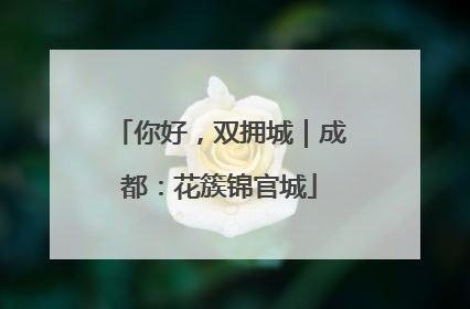 你好，双拥城｜成都：花簇锦官城