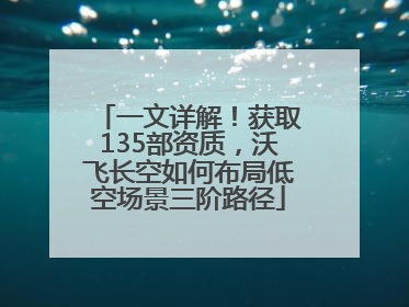 一文详解！获取135部资质，沃飞长空如何布局低空场景三阶路径
