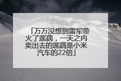 万万没想到雷军带火了莲藕，一天之内卖出去的莲藕是小米汽车的22倍