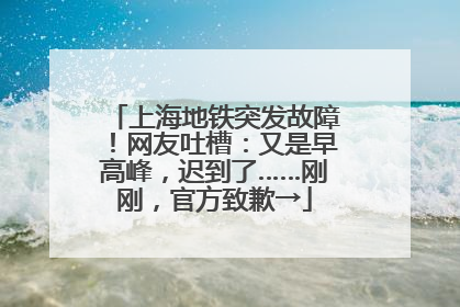 上海地铁突发故障！网友吐槽：又是早高峰，迟到了……刚刚，官方致歉→