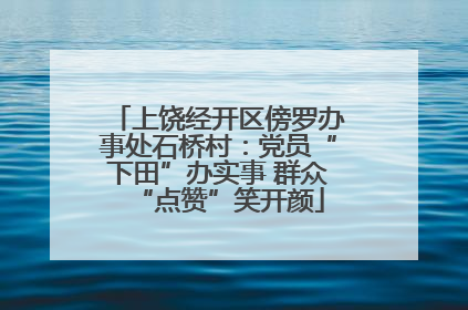 上饶经开区傍罗办事处石桥村：党员“下田”办实事 群众“点赞”笑开颜
