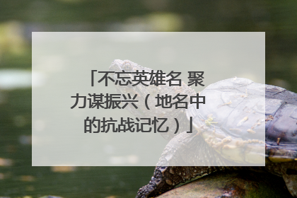 不忘英雄名 聚力谋振兴（地名中的抗战记忆）