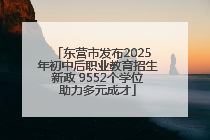 东营市发布2025年初中后职业教育招生新政 9552个学位助力多元成才