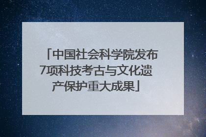 中国社会科学院发布7项科技考古与文化遗产保护重大成果