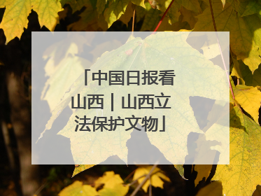 中国日报看山西｜山西立法保护文物
