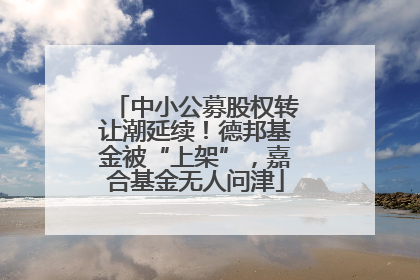 中小公募股权转让潮延续！德邦基金被“上架”，嘉合基金无人问津