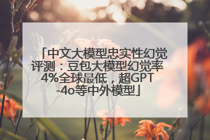 中文大模型忠实性幻觉评测：豆包大模型幻觉率4%全球最低，超GPT-4o等中外模型