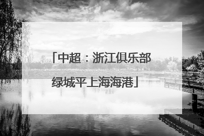 中超：浙江俱乐部绿城平上海海港
