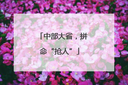 中部大省，拼命“抢人”
