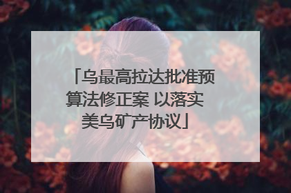 乌最高拉达批准预算法修正案 以落实美乌矿产协议