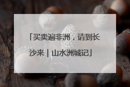 买卖遍非洲，请到长沙来｜山水洲城记