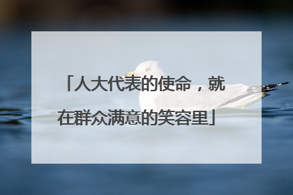 人大代表的使命，就在群众满意的笑容里