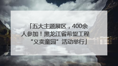 五大主题展区，400余人参加！黑龙江省希望工程“义卖童园”活动举行