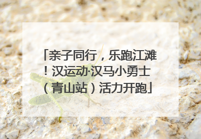 亲子同行，乐跑江滩！汉运动·汉马小勇士（青山站）活力开跑