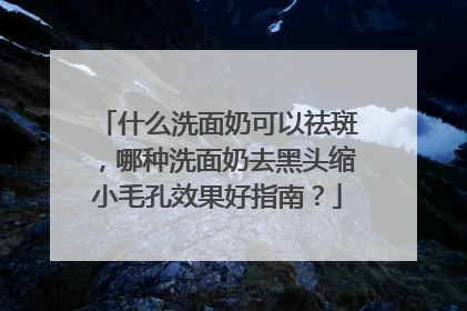 什么洗面奶可以祛斑，哪种洗面奶去黑头缩小毛孔效果好指南？