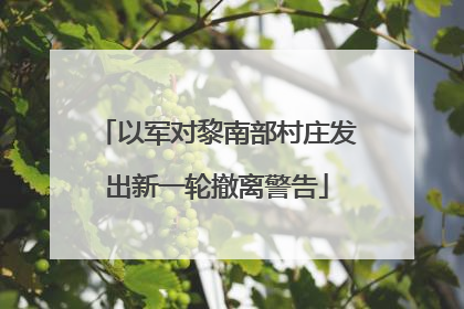 以军对黎南部村庄发出新一轮撤离警告