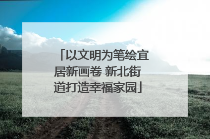 以文明为笔绘宜居新画卷 新北街道打造幸福家园